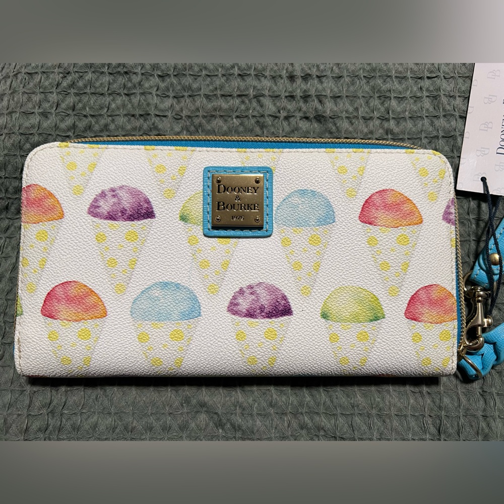 Dooney & Bourke Multicolor Ice Cream Cone Large Zip Around Wallet